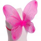 Dark Pink Butterfly Fairy Wings Silver Glitter