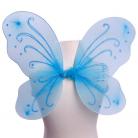 Light Blue Butterfly Fairy Wings Silver Glitter