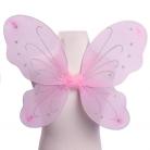 Light Pink Butterfly Fairy Wings Silver Glitter